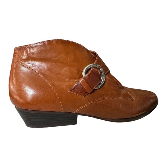 Vintage 9 West Mercedes brown boots with side buckle strap closing size 7.5 - Picture 9 of 16